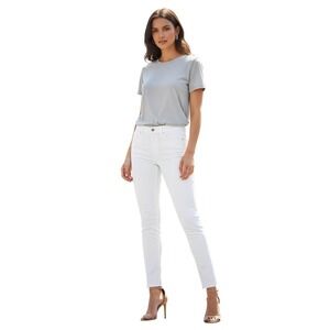 MOTHER The Insider Crop Step Fray Glass Slipper White Jeans 26 NWOT $268 Flare